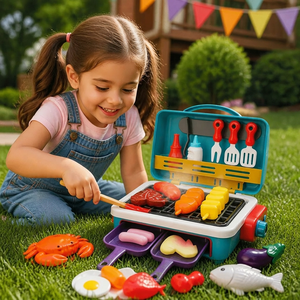 My first BBQ grill – children's kitchen with smoke effect and colour-changing food