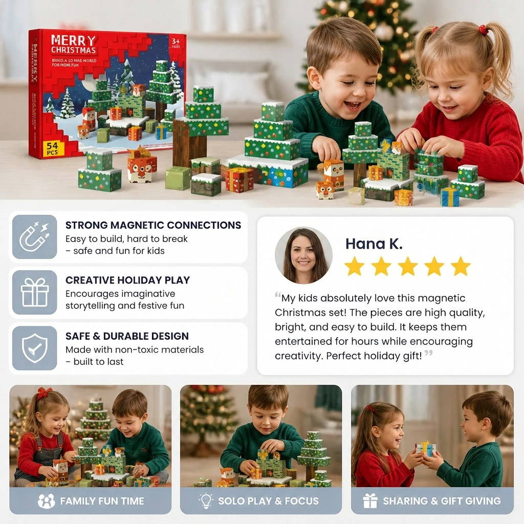 Christmas magnetic Cube building blocks