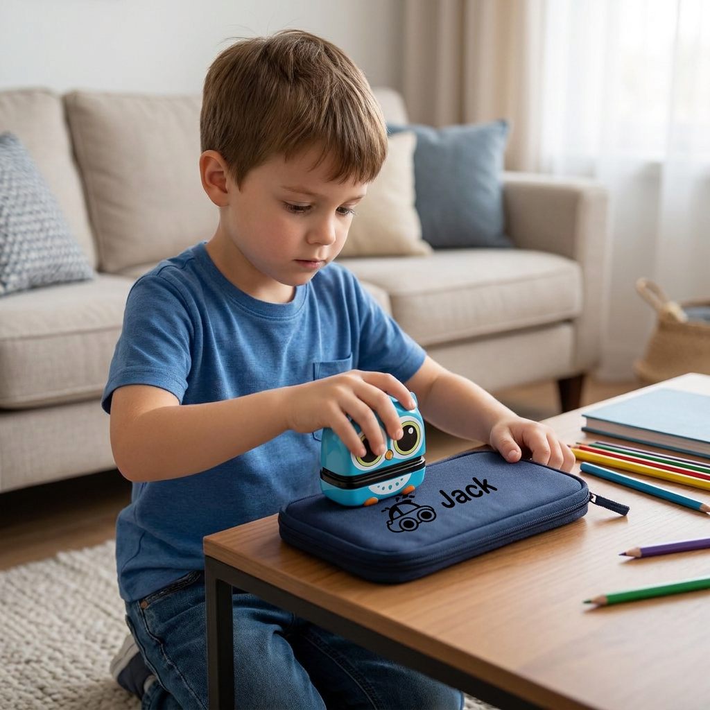 Personalized Kids’ Permanent Name Stamp for Clothing & School Supplies