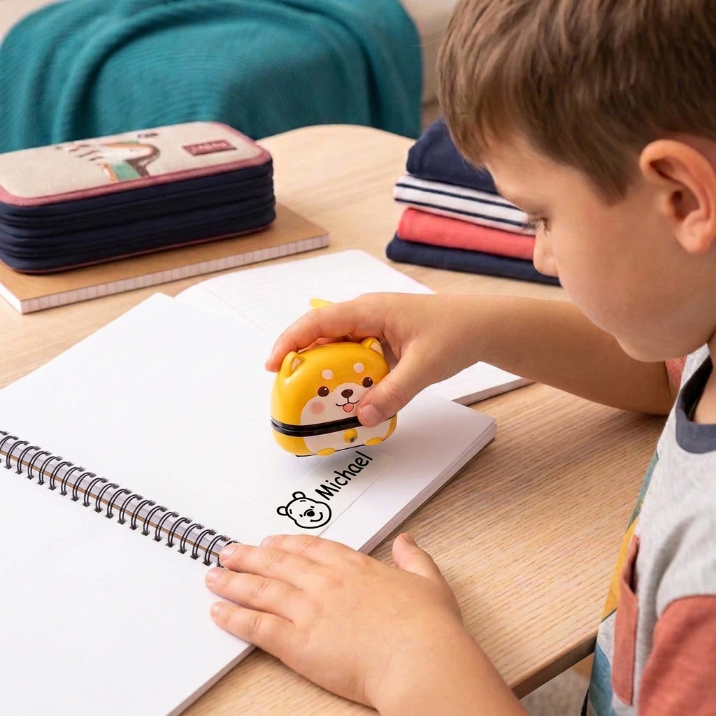 Personalized Kids’ Permanent Name Stamp for Clothing & School Supplies