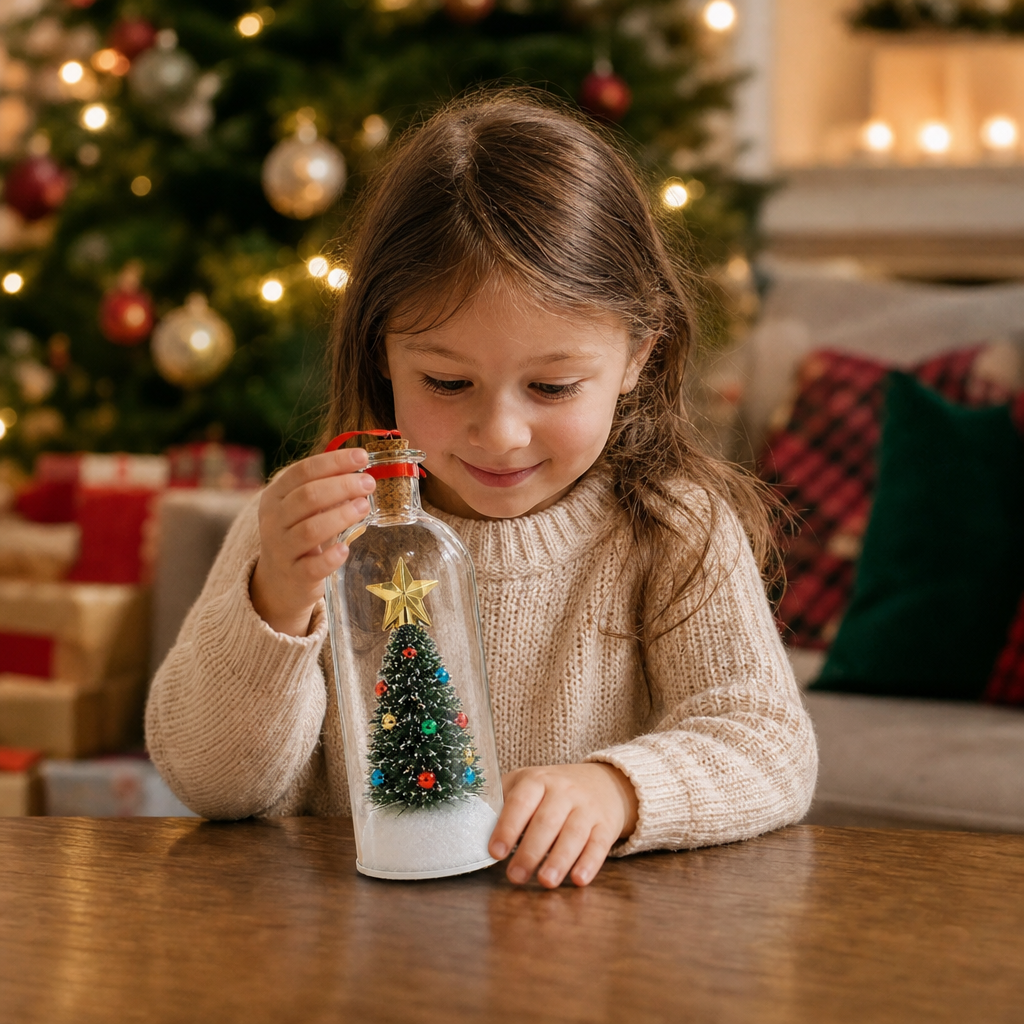 Recordable Christmas Message-in-a-Bottle Ornament with Voice Playback