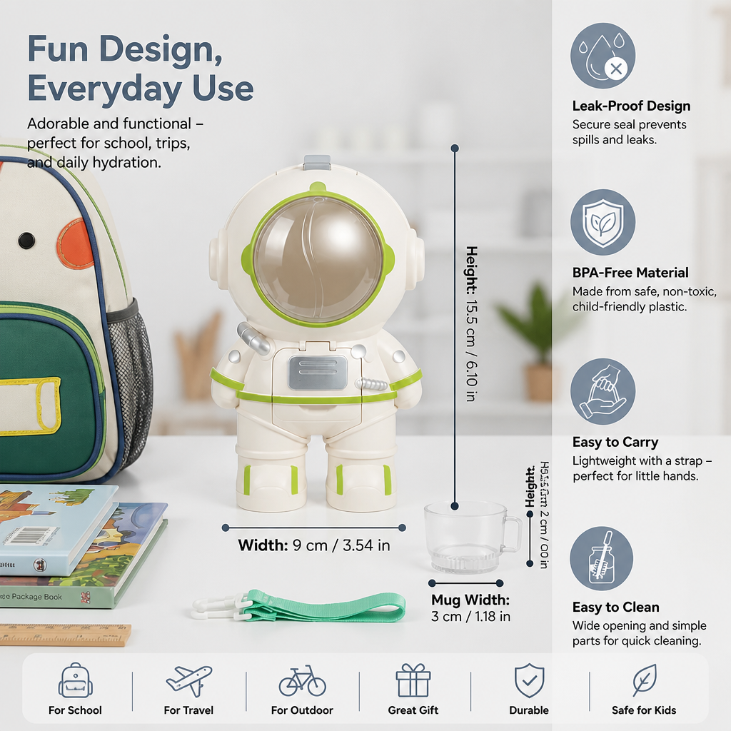 Astronaut drinking bottle for children
