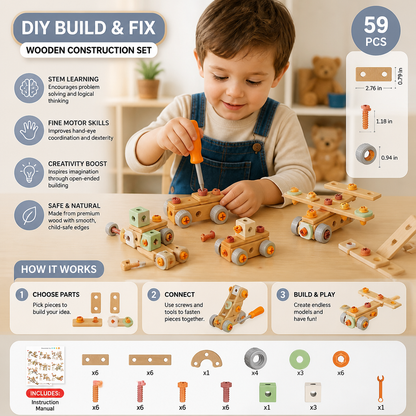 Kids Tool Set for Building & Fixing – Educational Construction Toy