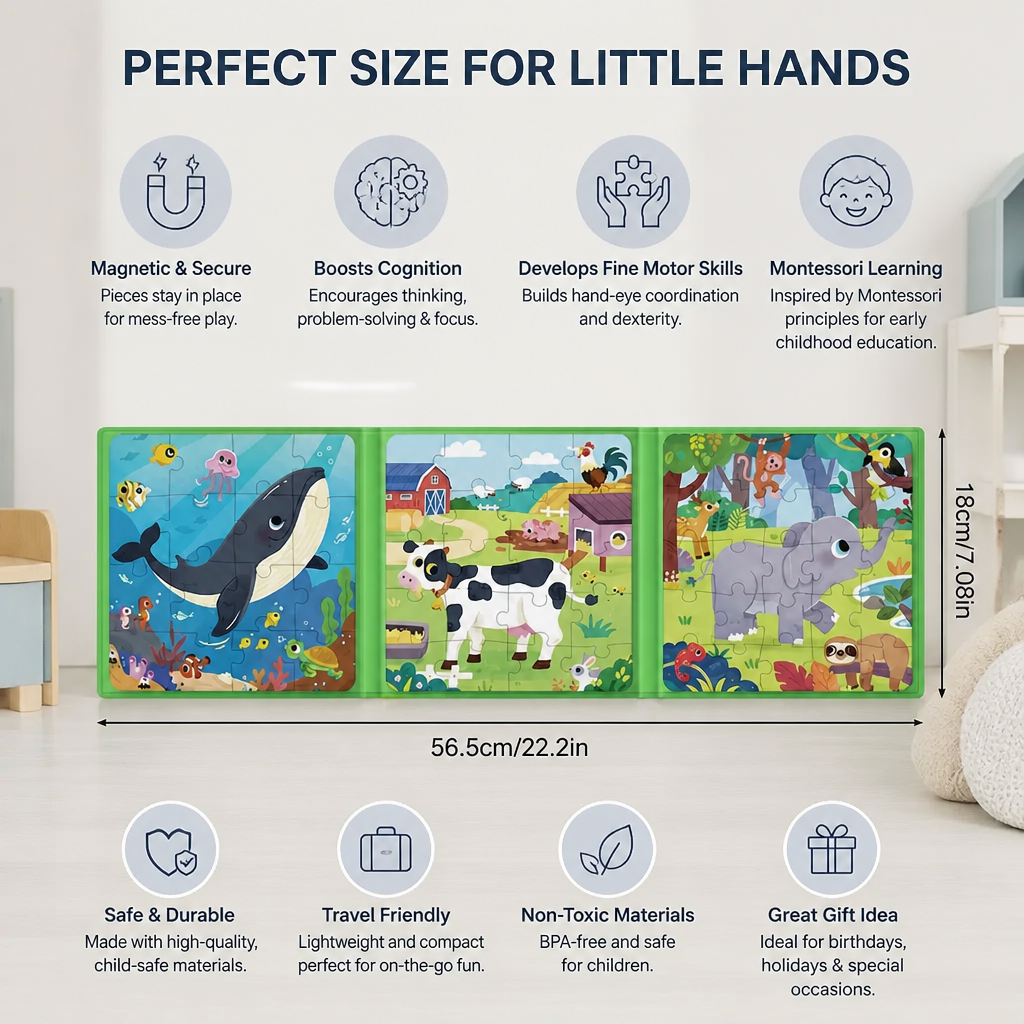 Magnetic Montessori Puzzle Book