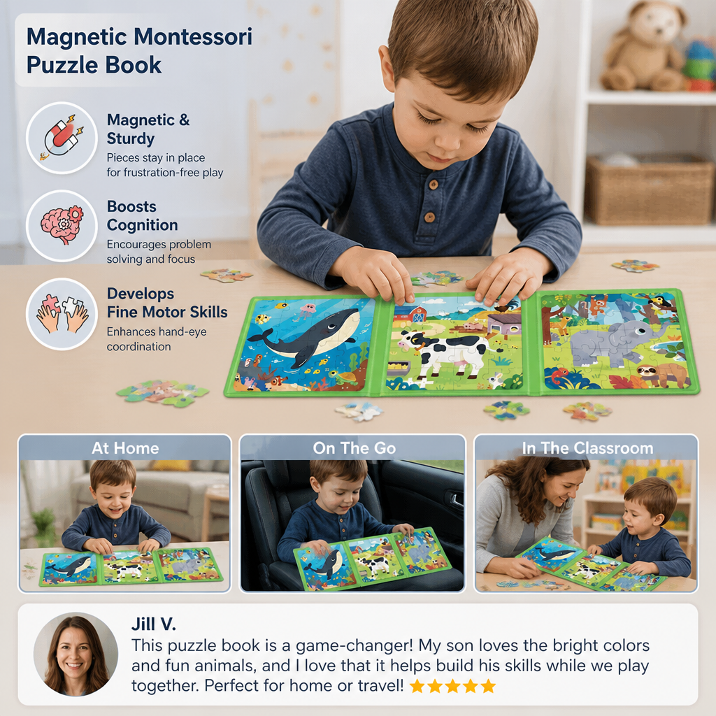 Magnetic Montessori Puzzle Book
