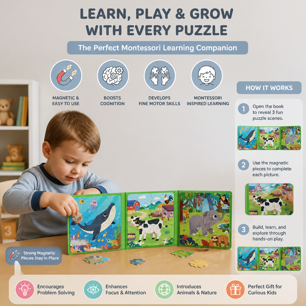 Magnetic Montessori Puzzle Book