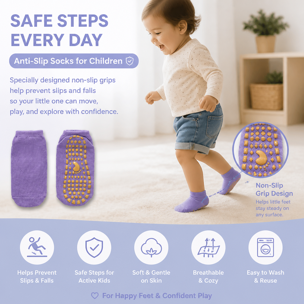 Safe Anti-Slip Socks For Children