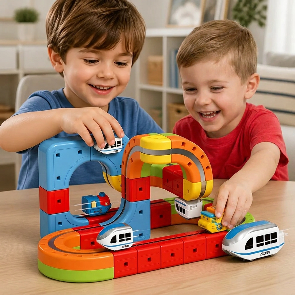 Magnetic Cube and Track Toy for Kids
