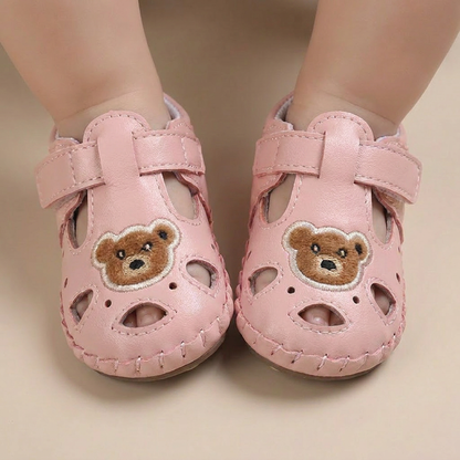 Teddy Bear Cutout Closed-Toe Sandals