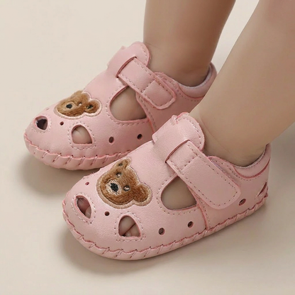 Teddy Bear Cutout Closed-Toe Sandals