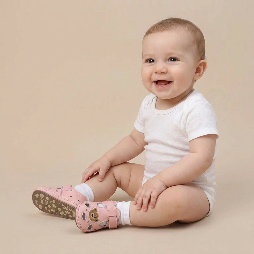 Teddy Bear Cutout Closed-Toe Sandals