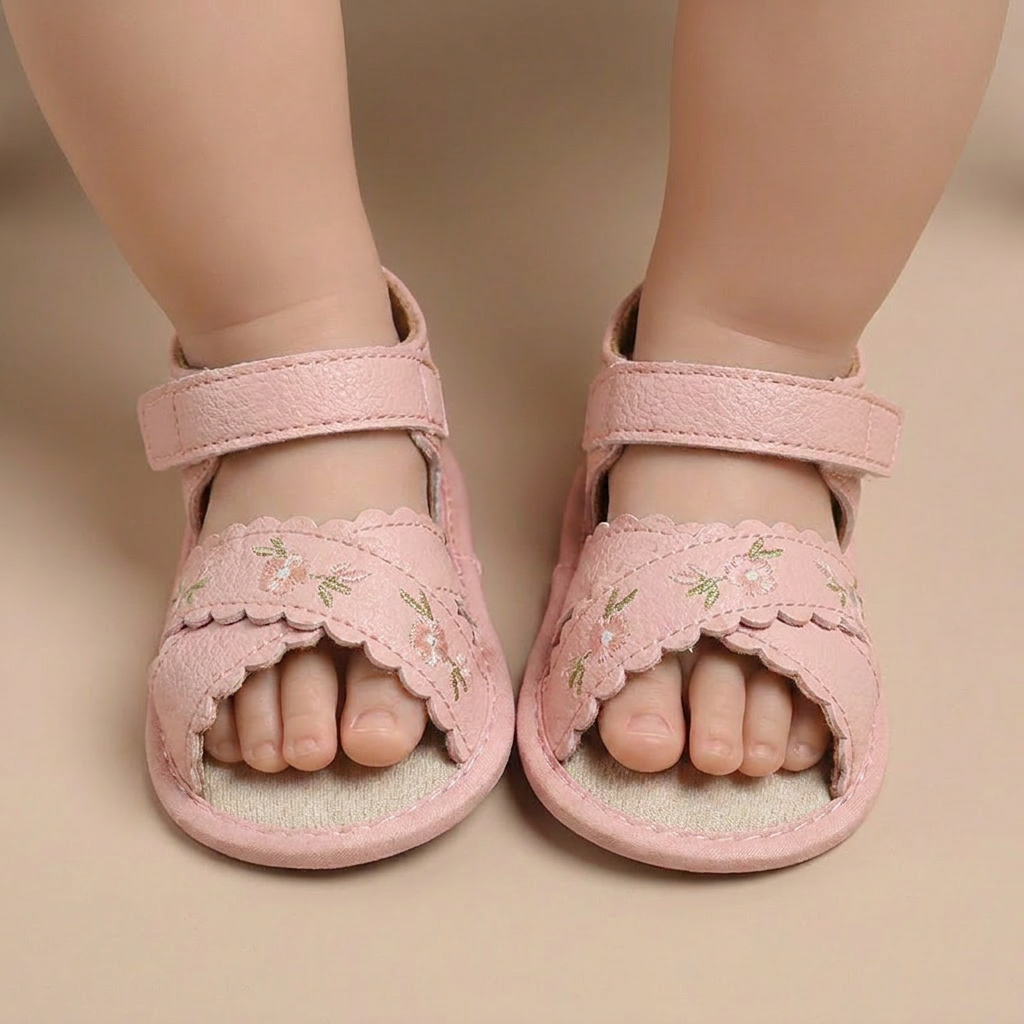 Scallop Edge Floral Sandals