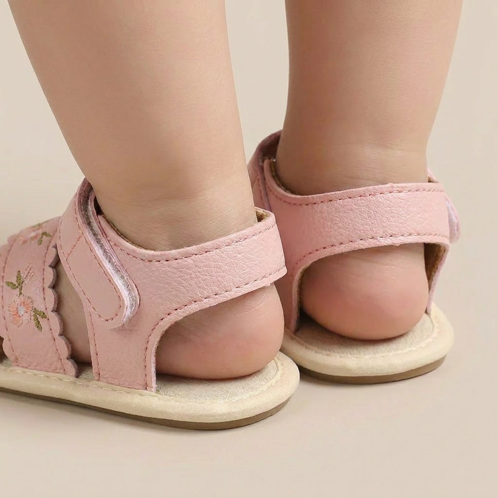 Scallop Edge Floral Sandals
