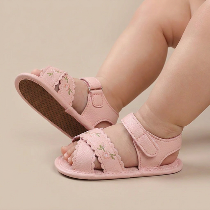 Scallop Edge Floral Sandals