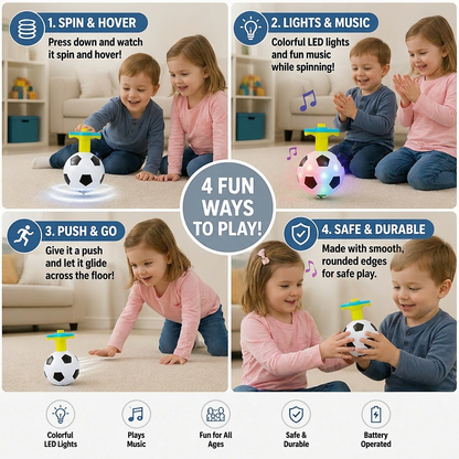 Luminous LED Football Spinning Top Toy