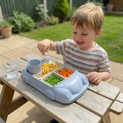 Kids Car-Shaped Bento Lunch Box – Fun Compartment Food Tray with Cup