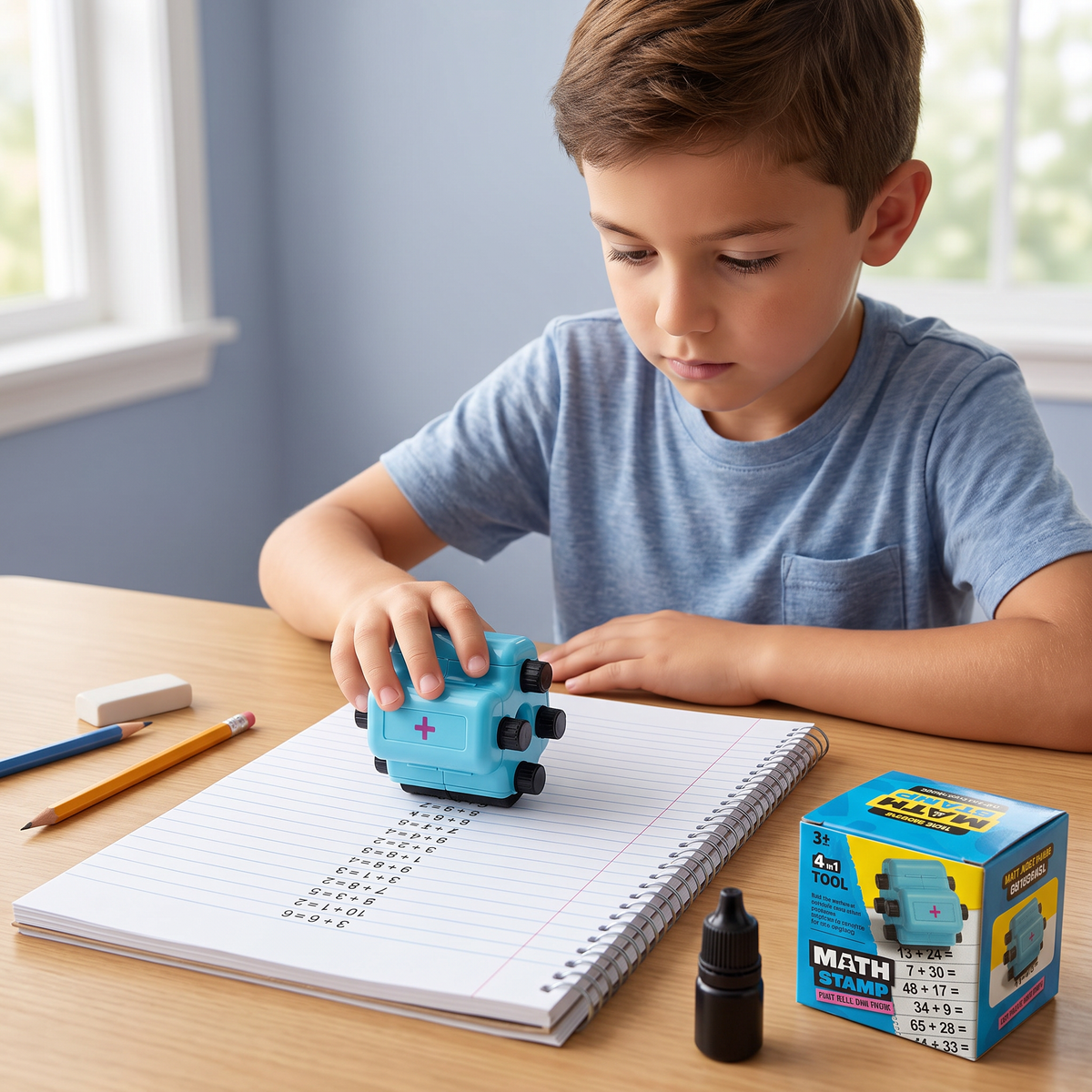 4-in-1 Math Roller Stamp – Addition, Subtraction, Multiplication & Division Practice