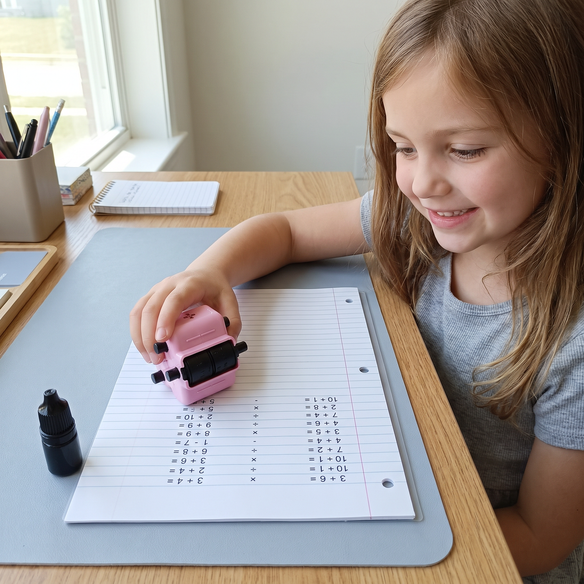 4-in-1 Math Roller Stamp – Addition, Subtraction, Multiplication & Division Practice