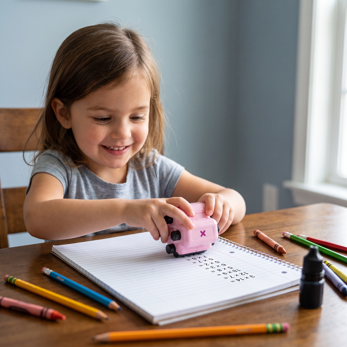 4-in-1 Math Roller Stamp – Addition, Subtraction, Multiplication & Division Practice