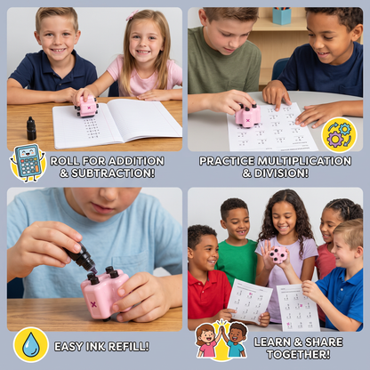 4-in-1 Math Roller Stamp – Addition, Subtraction, Multiplication & Division Practice