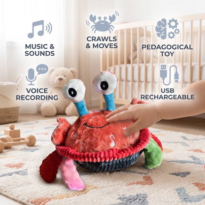 Interactive Musical Crab with Voice Function – Moving Educational Toy for Babies