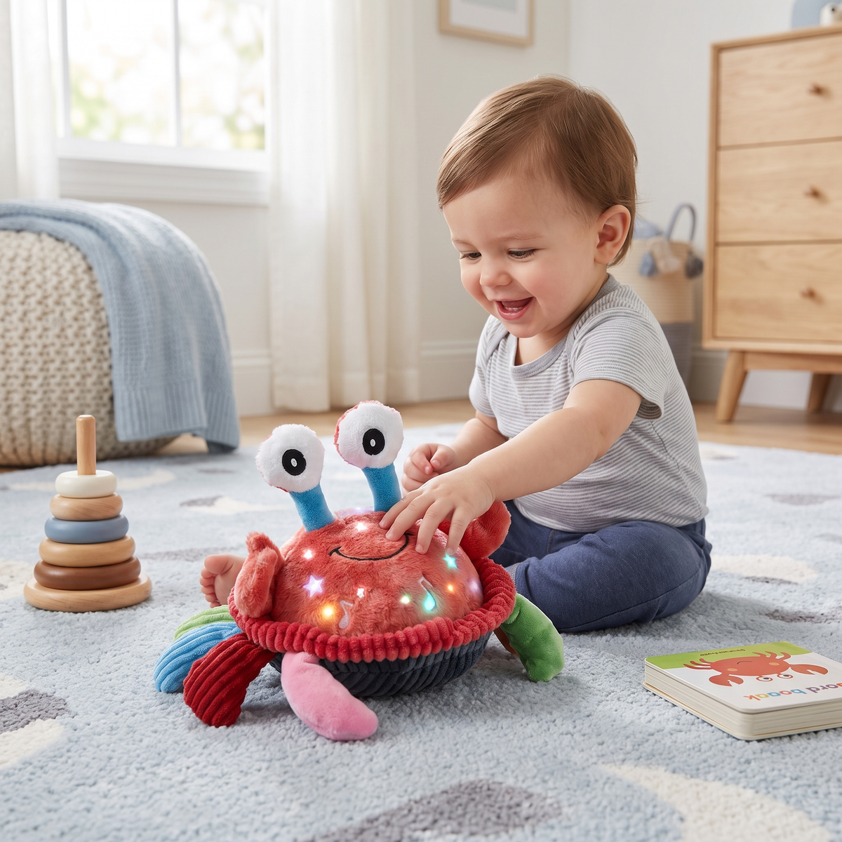 Interactive Musical Crab with Voice Function – Moving Educational Toy for Babies
