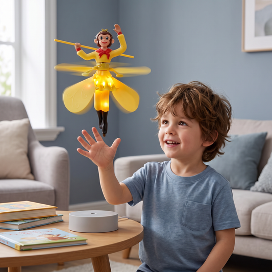 Interactive Flying Monkey Toy with Motion Sensor & LED Lights