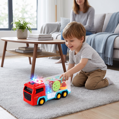 Interactive Gear Fire Truck Toy with Lights