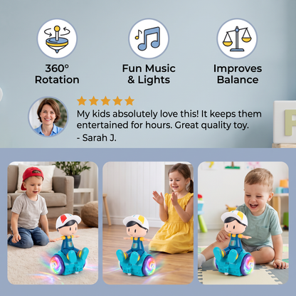 Interactive 360° Dancing Balance Toy with Lights & Music