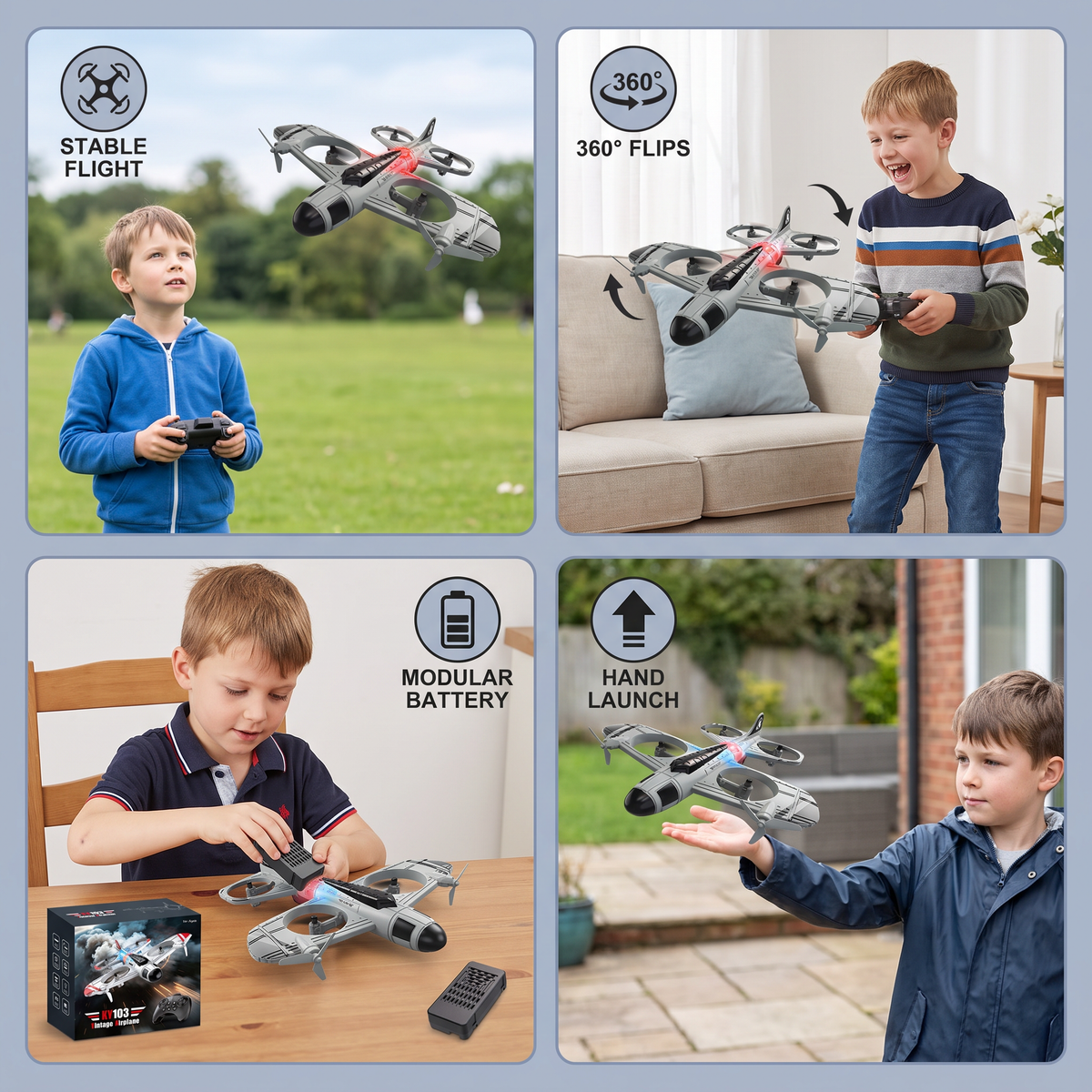 2-in-1 Remote Control Fighter Jet & Drone Toy