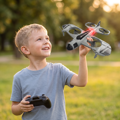 2-in-1 Remote Control Fighter Jet & Drone Toy