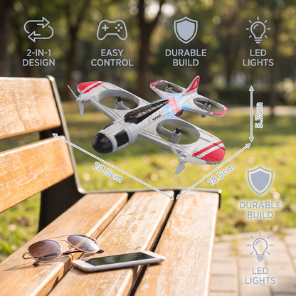 2-in-1 Remote Control Fighter Jet & Drone Toy
