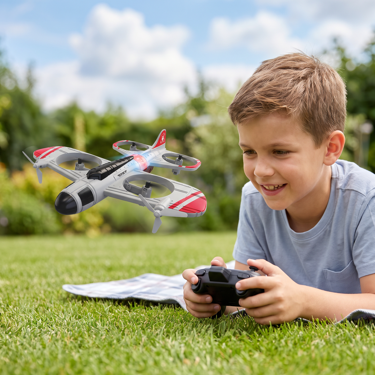 2-in-1 Remote Control Fighter Jet & Drone Toy