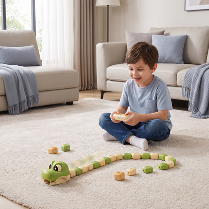 Interactive Growing RC Snake STEM Toy – Eats Blocks & Grows Longer