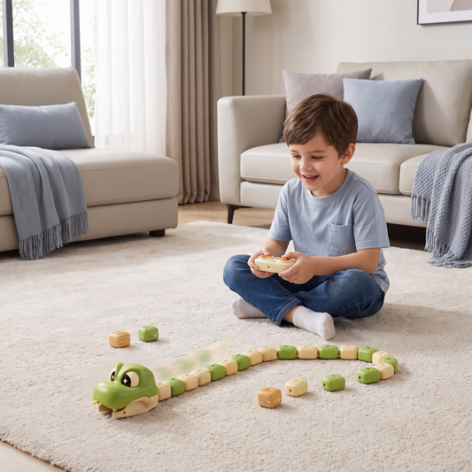 Interactive Growing RC Snake STEM Toy – Eats Blocks & Grows Longer