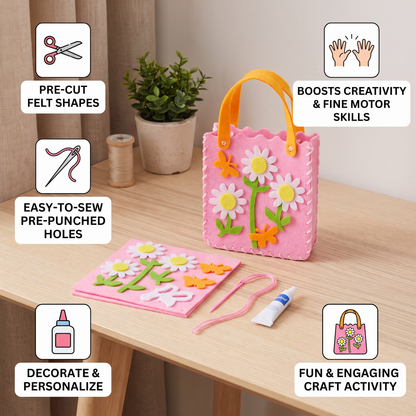 DIY Cute Felt Handbag Sewing Craft Kit for Kids