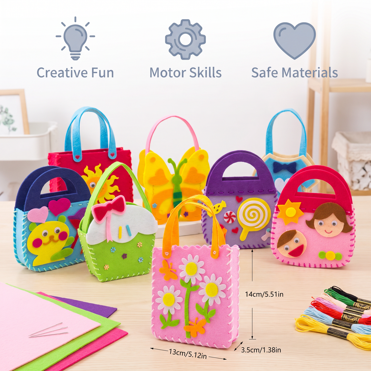 DIY Cute Felt Handbag Sewing Craft Kit for Kids