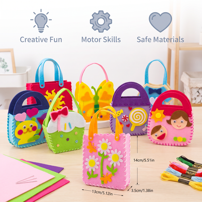 DIY Cute Felt Handbag Sewing Craft Kit for Kids