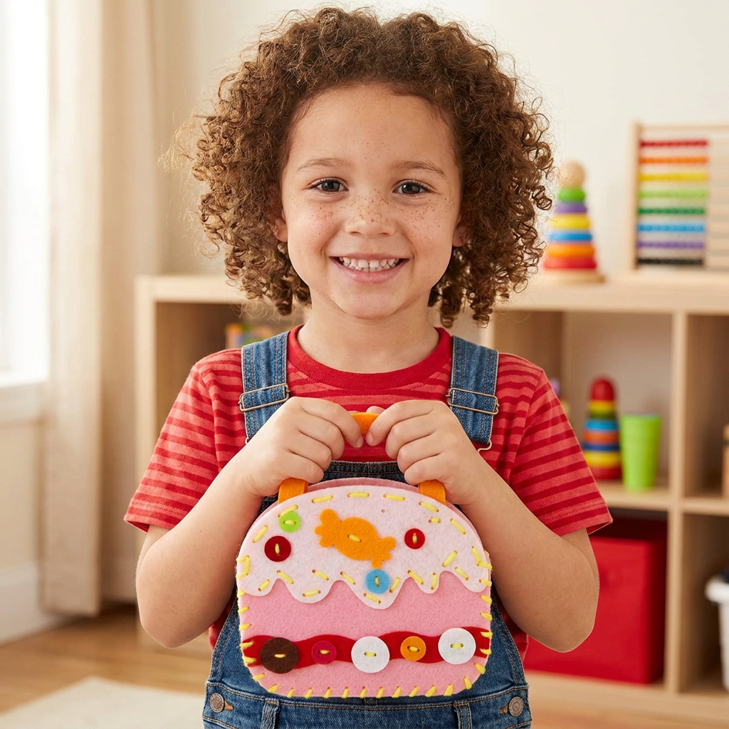 DIY Cute Felt Handbag Sewing Craft Kit for Kids