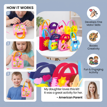 DIY Cute Felt Handbag Sewing Craft Kit for Kids