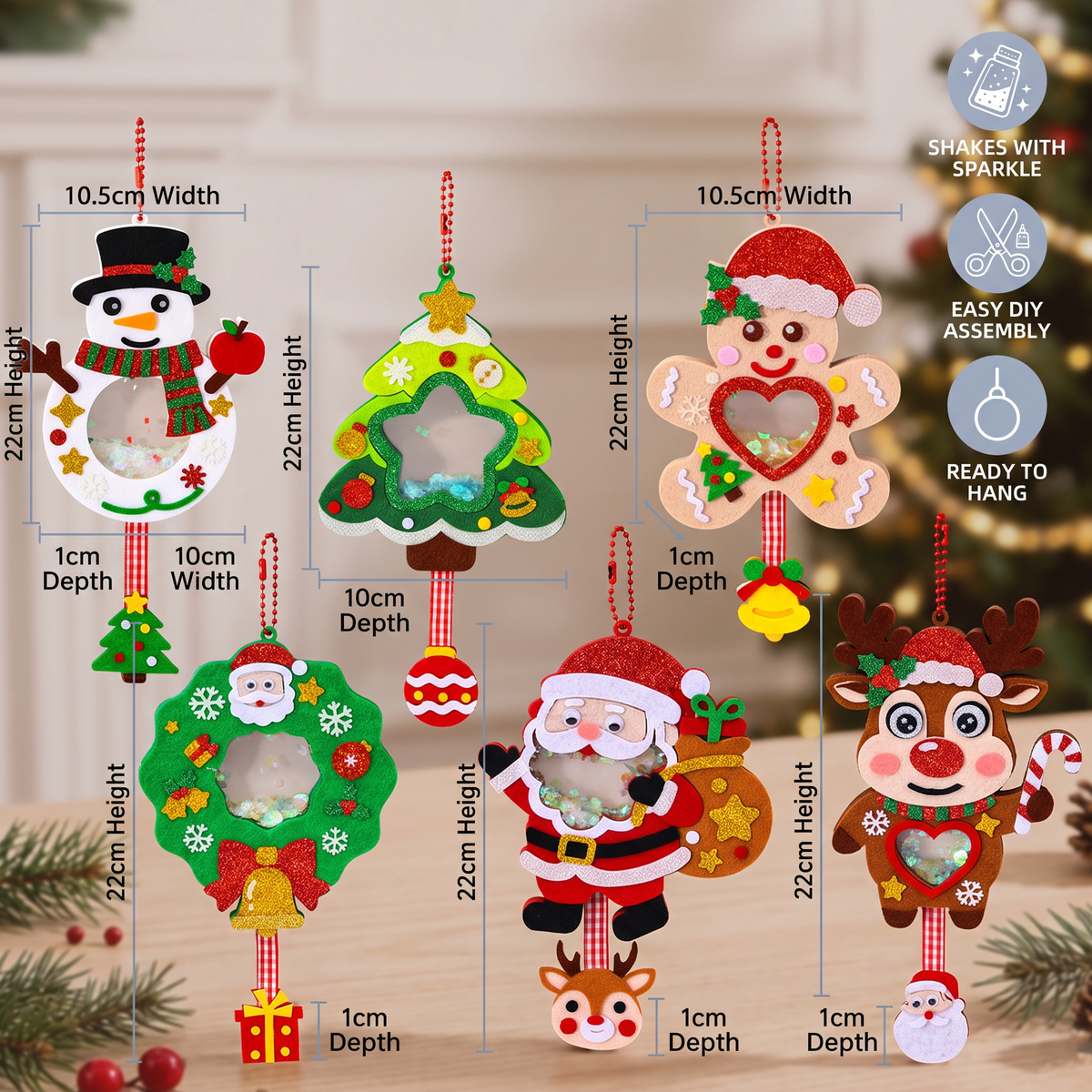 DIY Christmas Shaker Ornament Craft Kit for Kids
