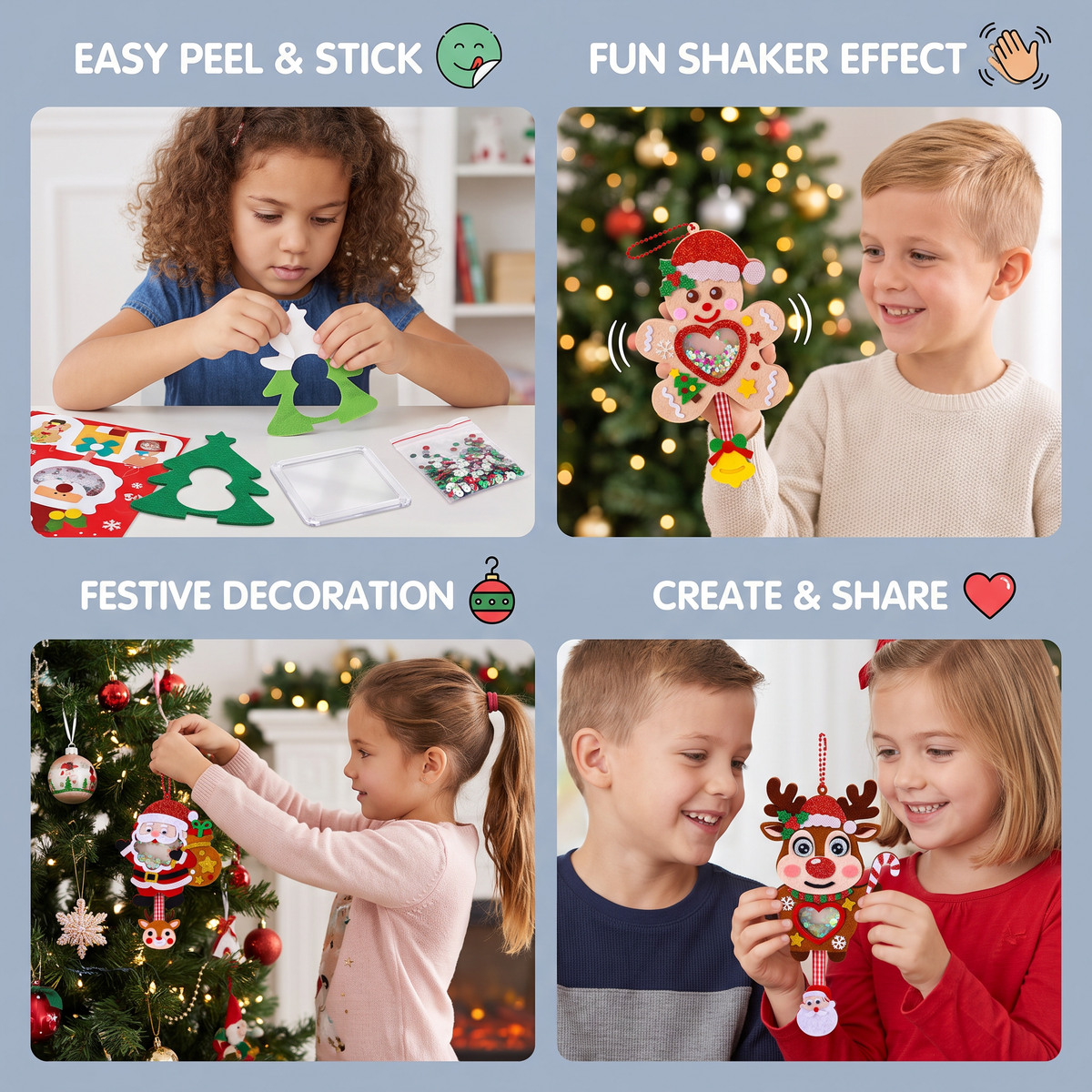 DIY Christmas Shaker Ornament Craft Kit for Kids