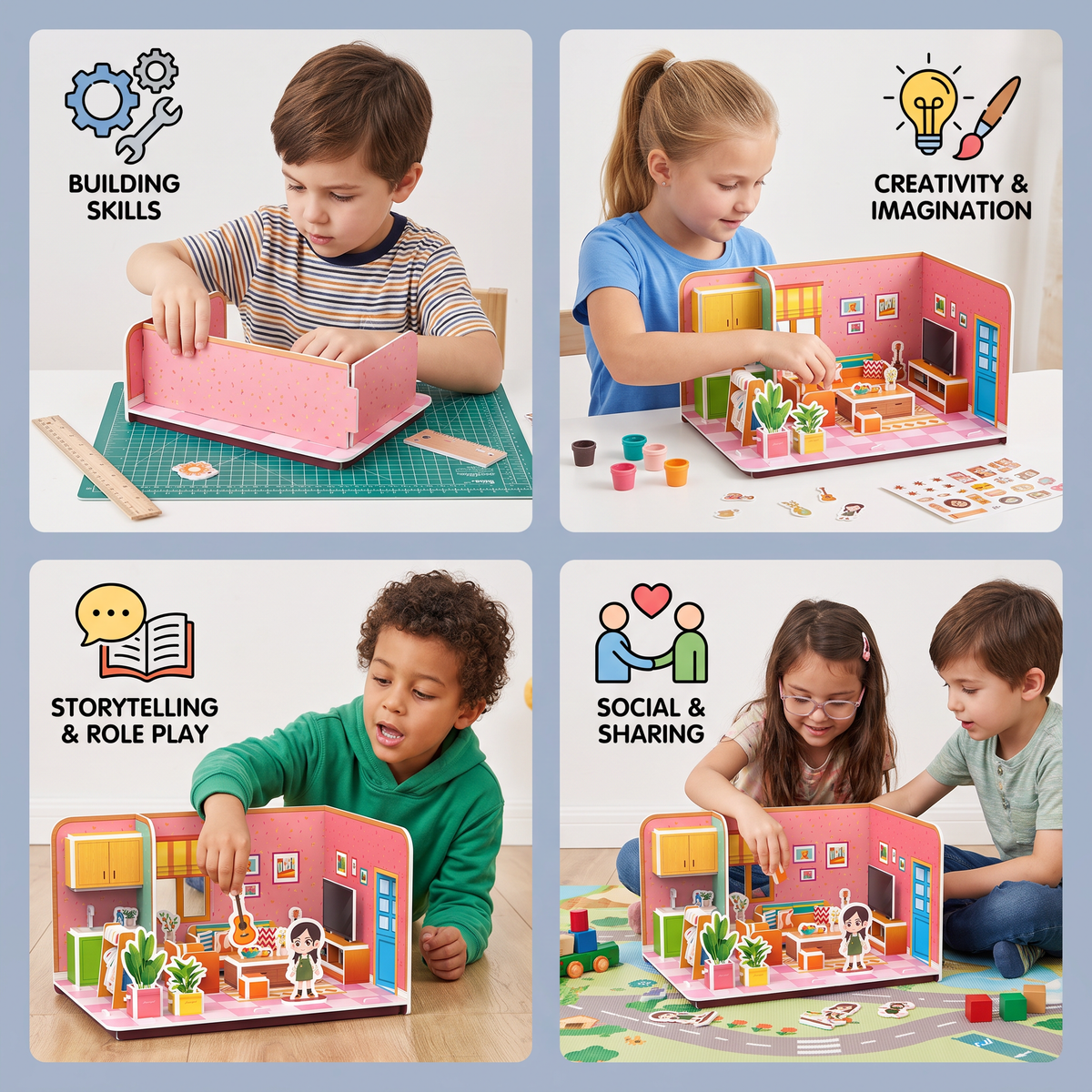 3D DIY Playroom Building Kit – Educational Puzzle & Craft Set