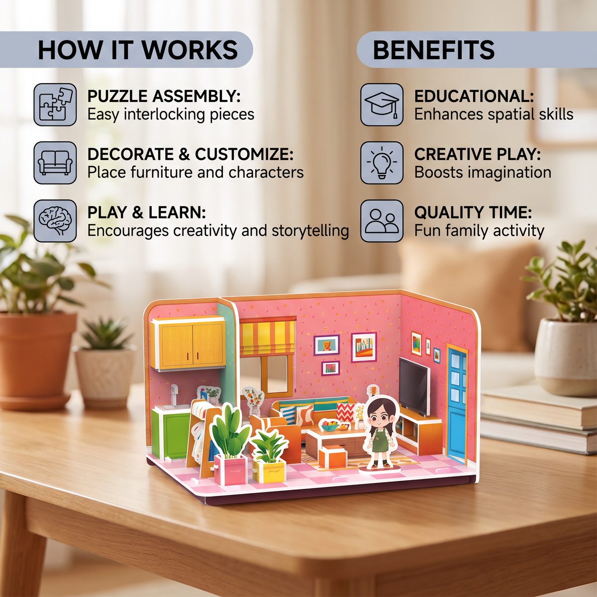 3D DIY Playroom Building Kit – Educational Puzzle & Craft Set