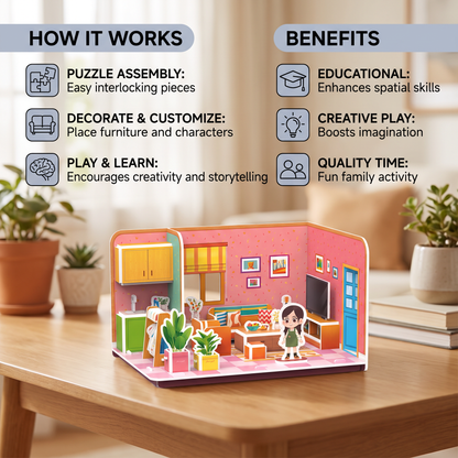 3D DIY Playroom Building Kit – Educational Puzzle & Craft Set