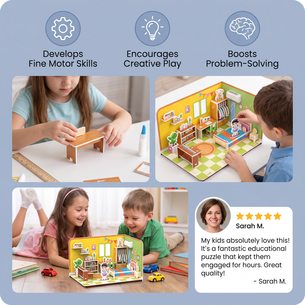 3D DIY Playroom Building Kit – Educational Puzzle & Craft Set