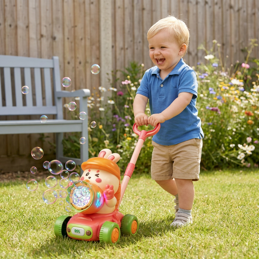 Light-Up Bubble Push Toy – Bubble Blowing Walker for Kids