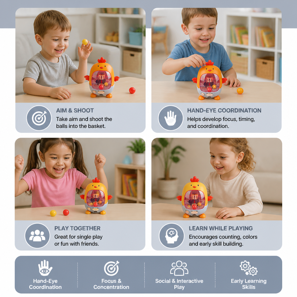Interactive Chicken Ball Game for Kids – Aim, Shoot & Score Learning Toy