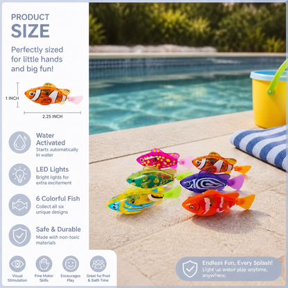 LED Swimming Fish Pool Toy Set – Automatic Water Activated Light-Up Fish