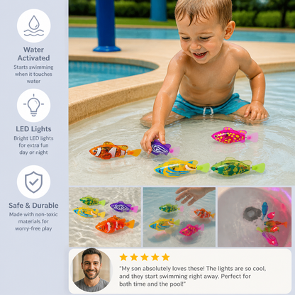 LED Swimming Fish Pool Toy Set – Automatic Water Activated Light-Up Fish